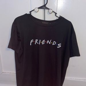 black shirt sleeve friends shirt